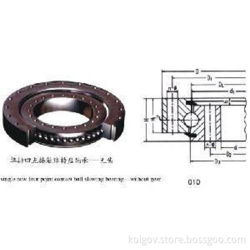 Single-Row Four Point Contact Ball Slewing Bearing Without